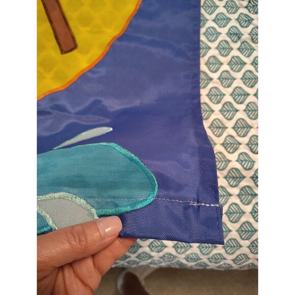 Spring Rain Duck Rain Boots Garden House Banner Flag 27.5" x 43" Umbrella - Picture 7 of 10